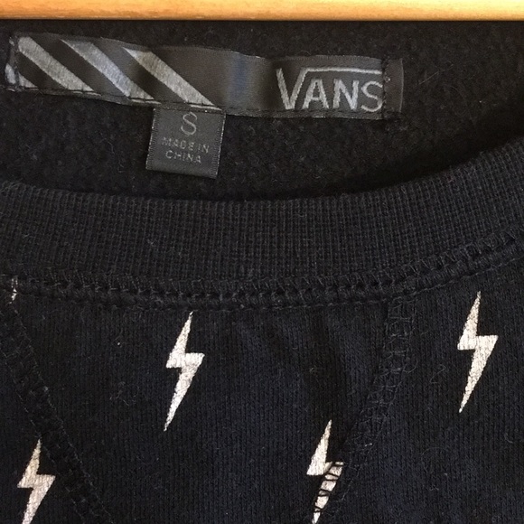 Vans Black Fleeced-Lined Pullover Sweatshirt - Picture 3 of 5